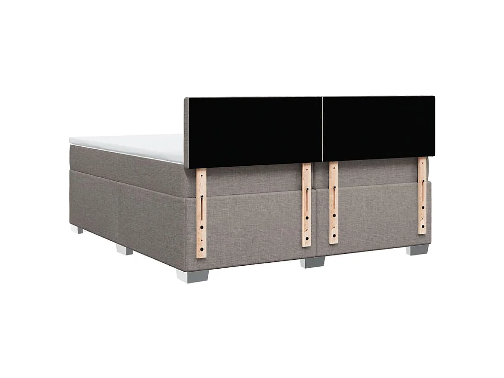 Boxspring met matras stof taupe 200x200 cm