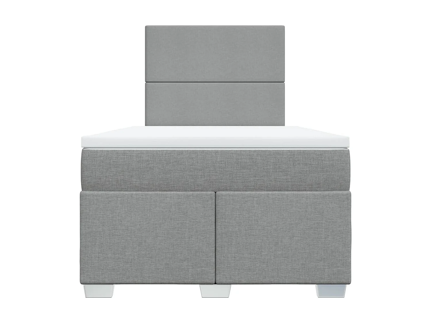 Cama box spring con colchón tela gris claro 120x200 cm