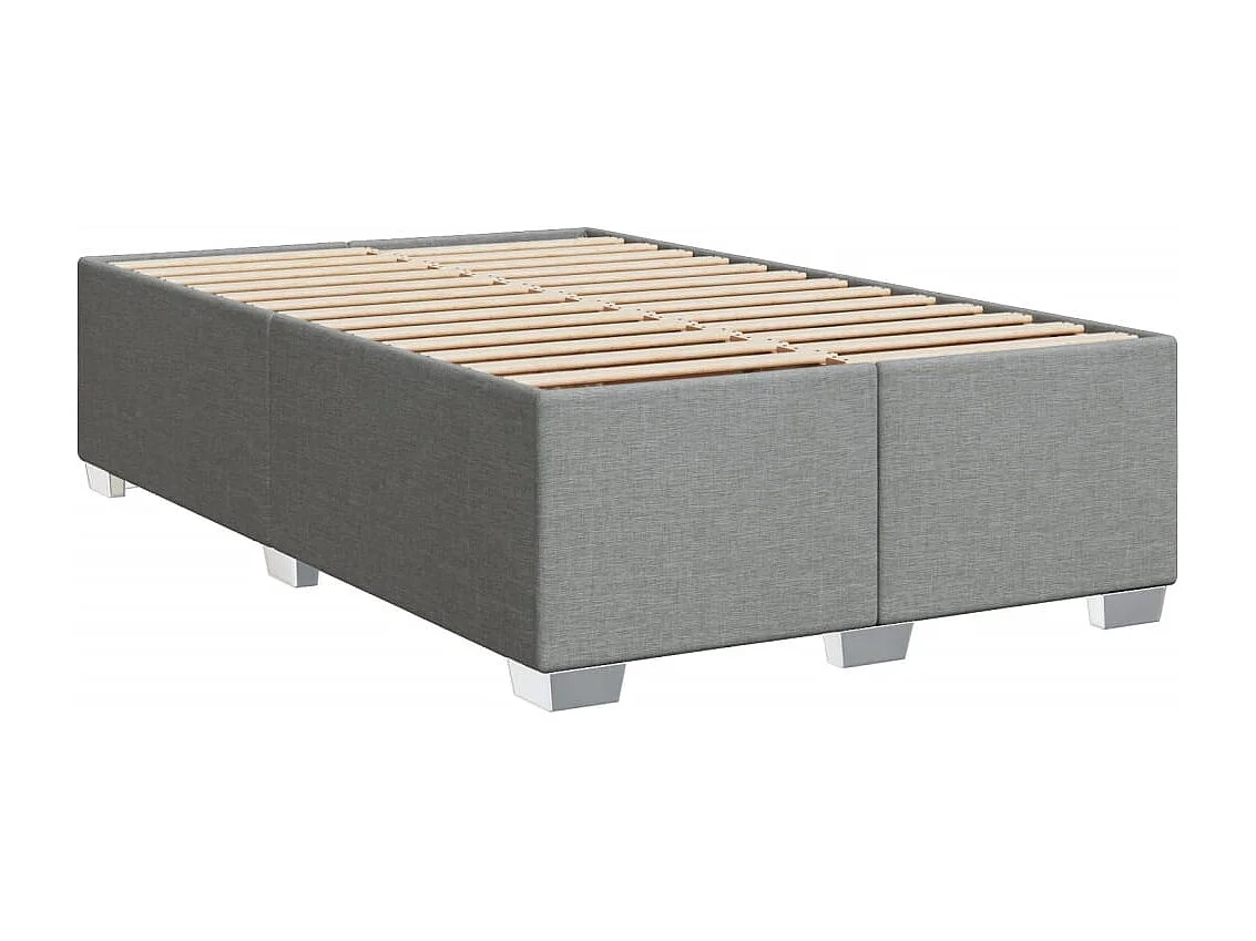 Cama box spring con colchón tela gris claro 120x200 cm