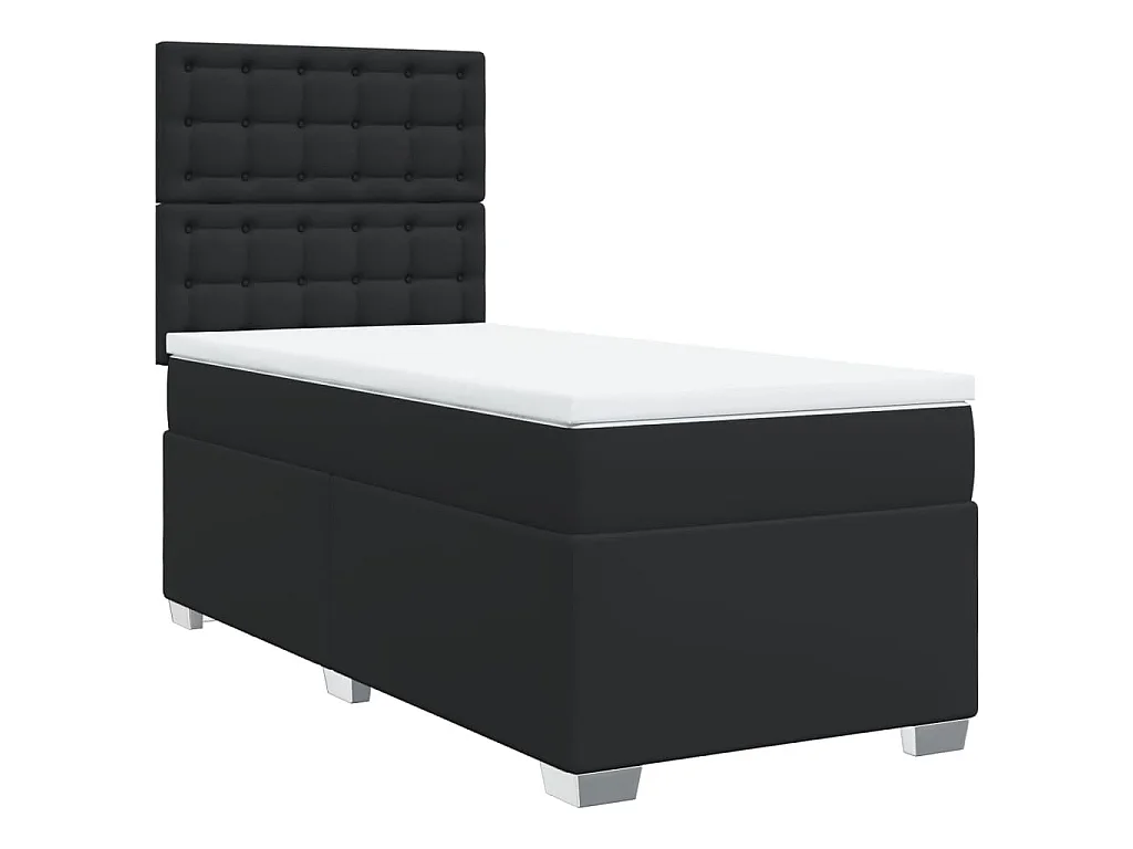 Boxspring met matras kunstleer zwart 100x200 cm
