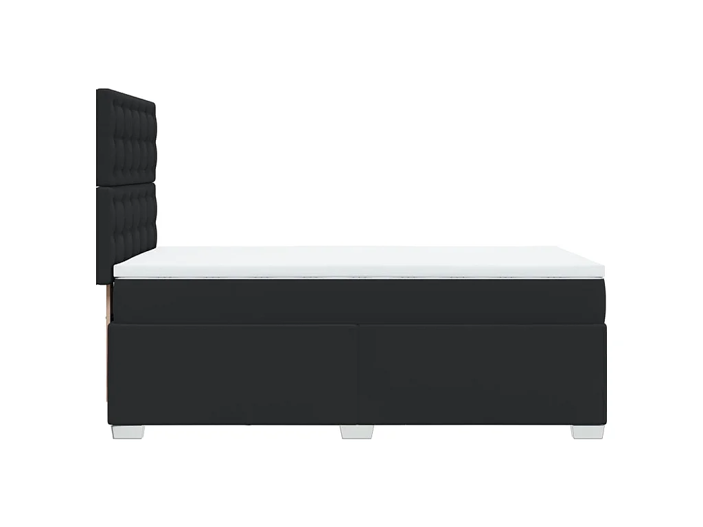 Boxspring met matras kunstleer zwart 100x200 cm