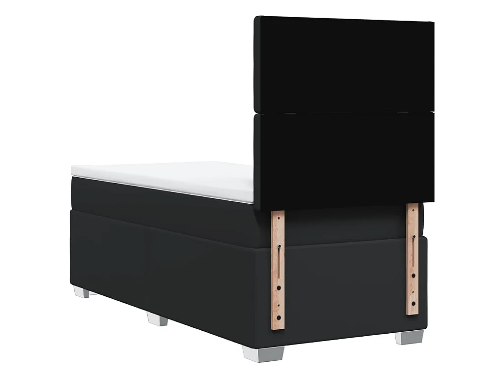 Boxspring met matras kunstleer zwart 100x200 cm