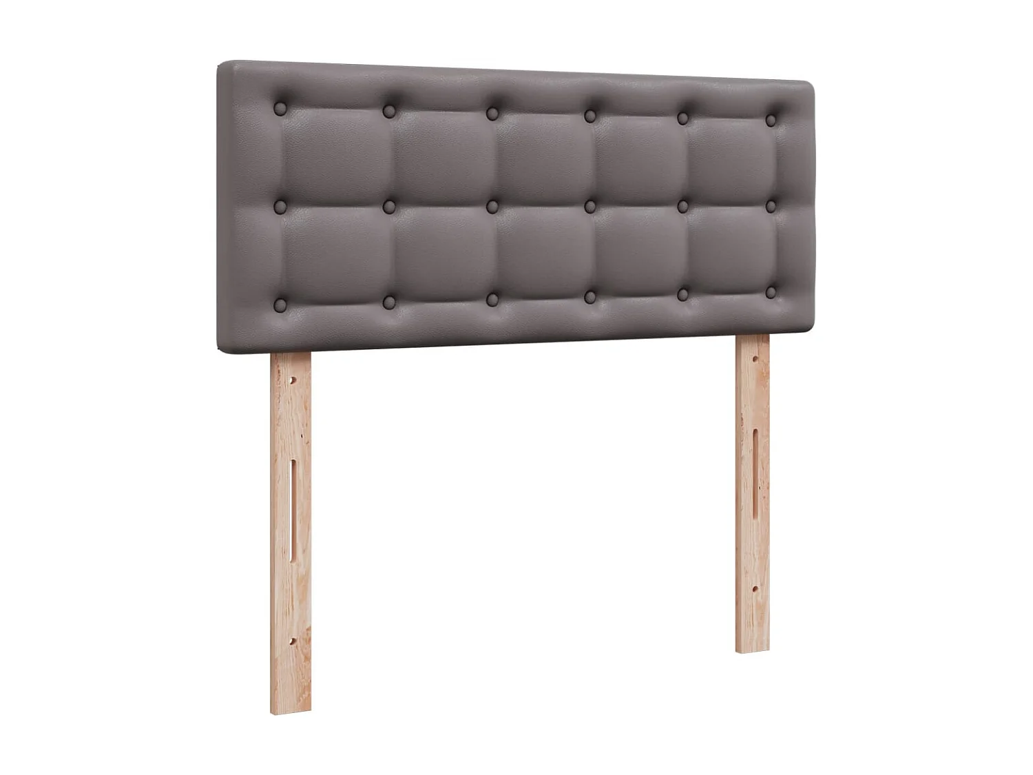 Cama box spring con colchón cuero sintético gris 120x200 cm