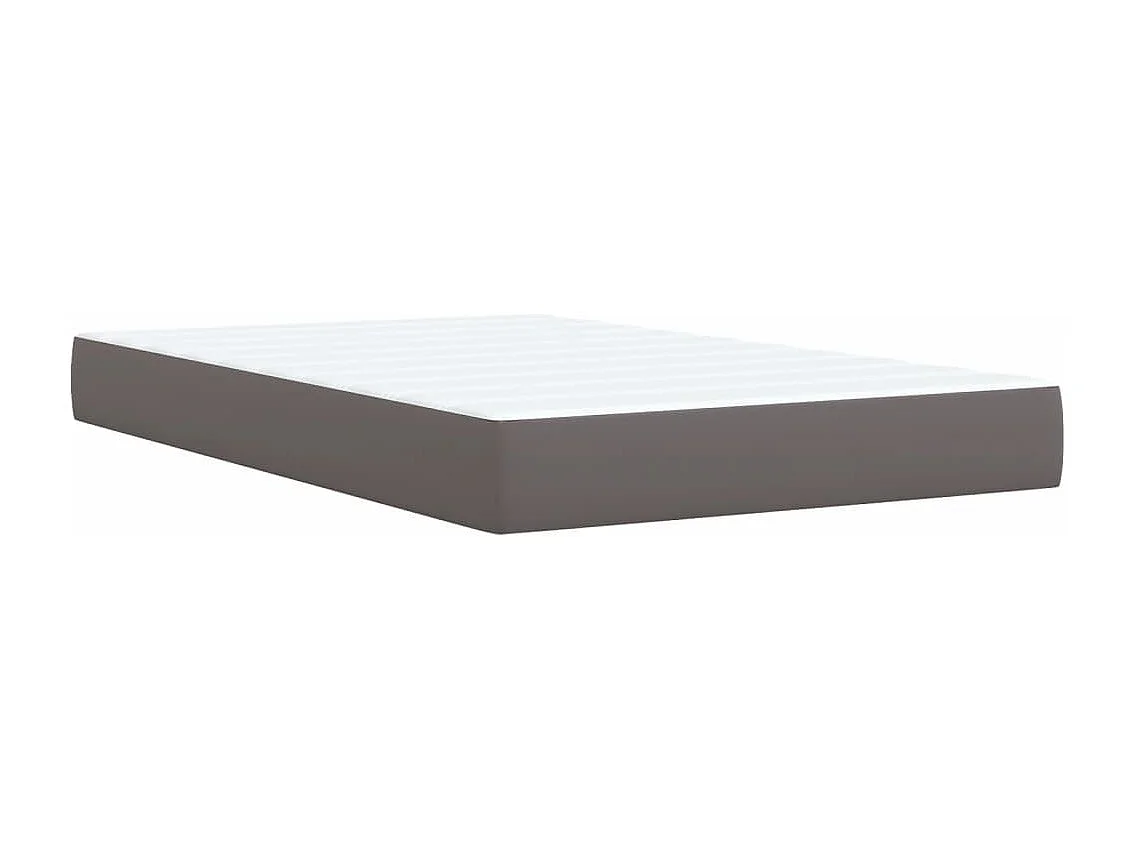 Cama box spring con colchón cuero sintético gris 120x200 cm