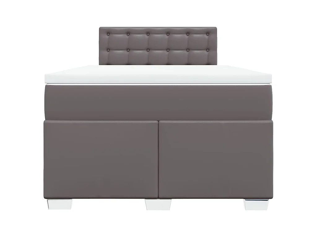 Boxspringbett mit Matratze Grau 120x200 cm Kunstleder