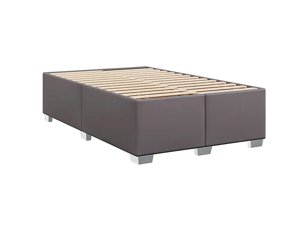 Boxspringbett mit Matratze Grau 120x200 cm Kunstleder