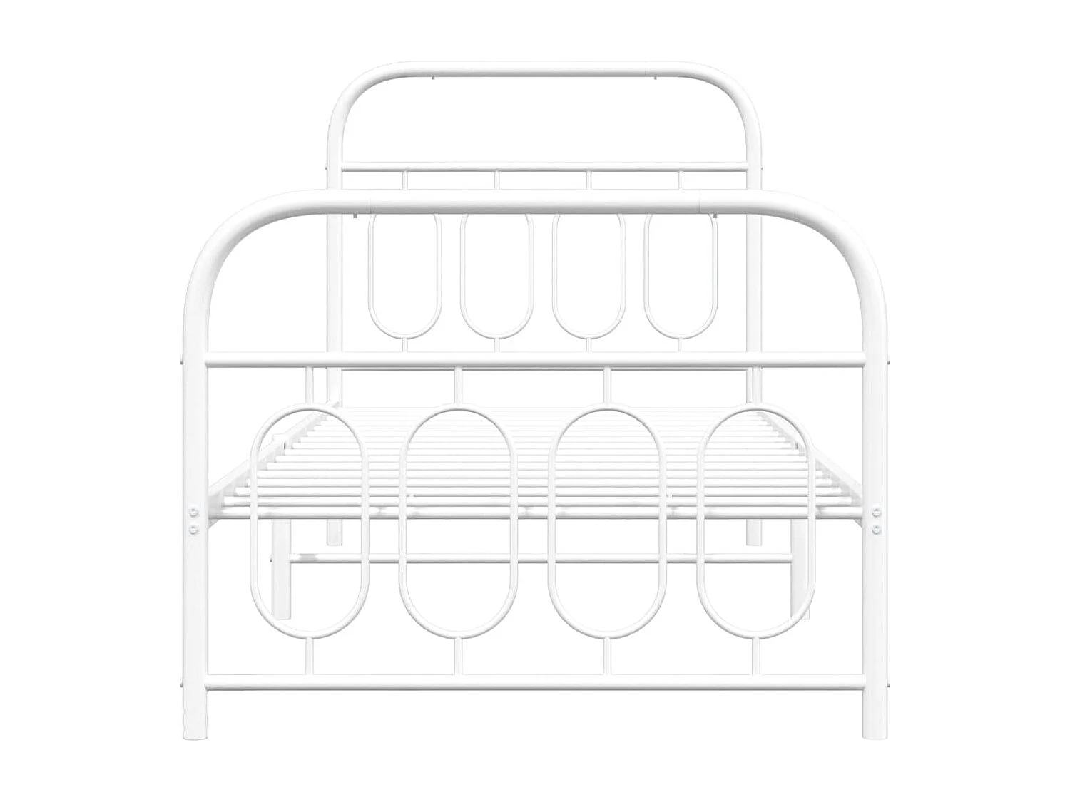 Bedframe met hoofd- en voeteneinde metaal wit 90x200 cm