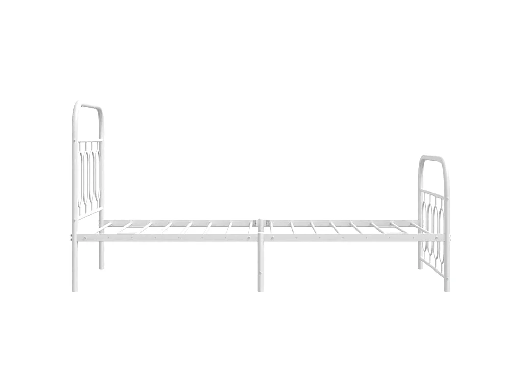 Bedframe met hoofd- en voeteneinde metaal wit 90x200 cm