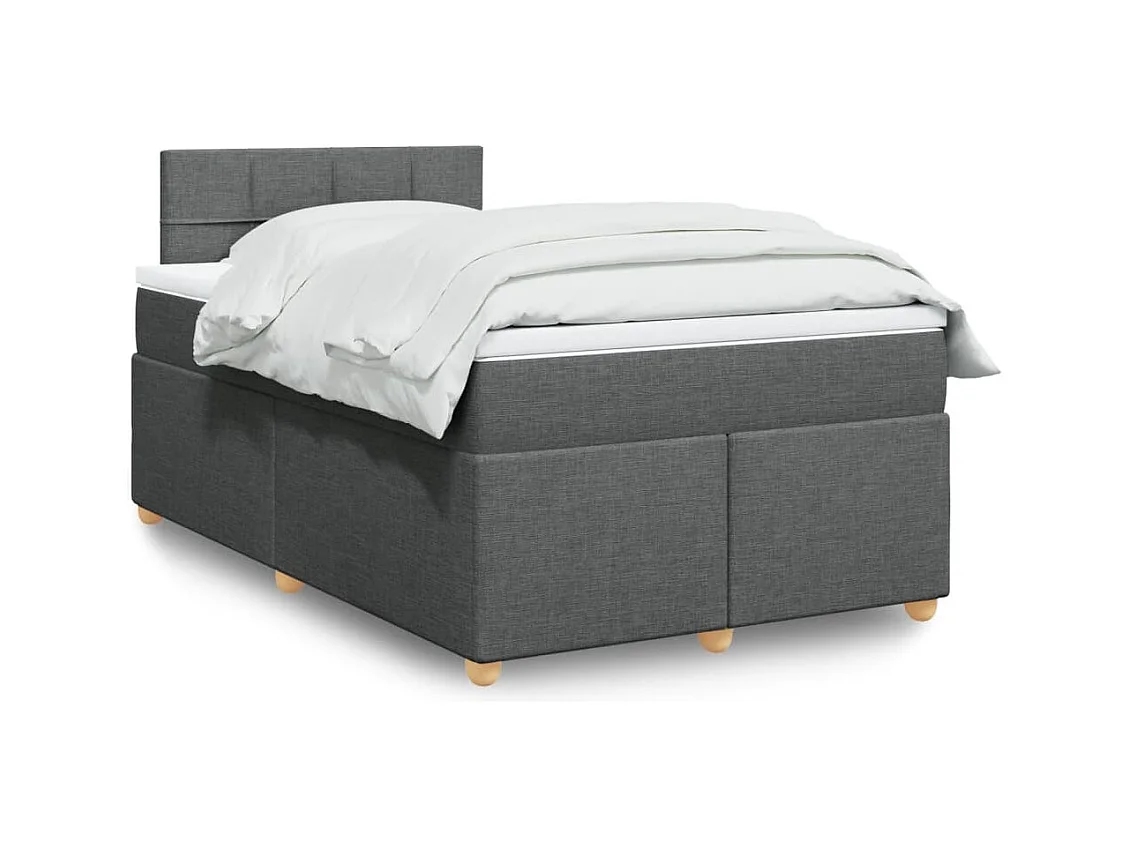 Giroletto a Molle con Materasso Grigio Scuro 120x190cm Tessuto