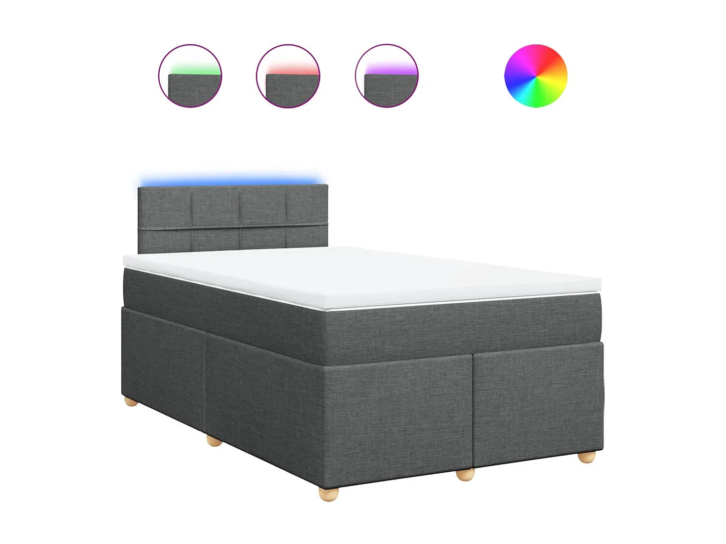 Boxspringbett mit Matratze Dunkelgrau 120x190 cm Stoff