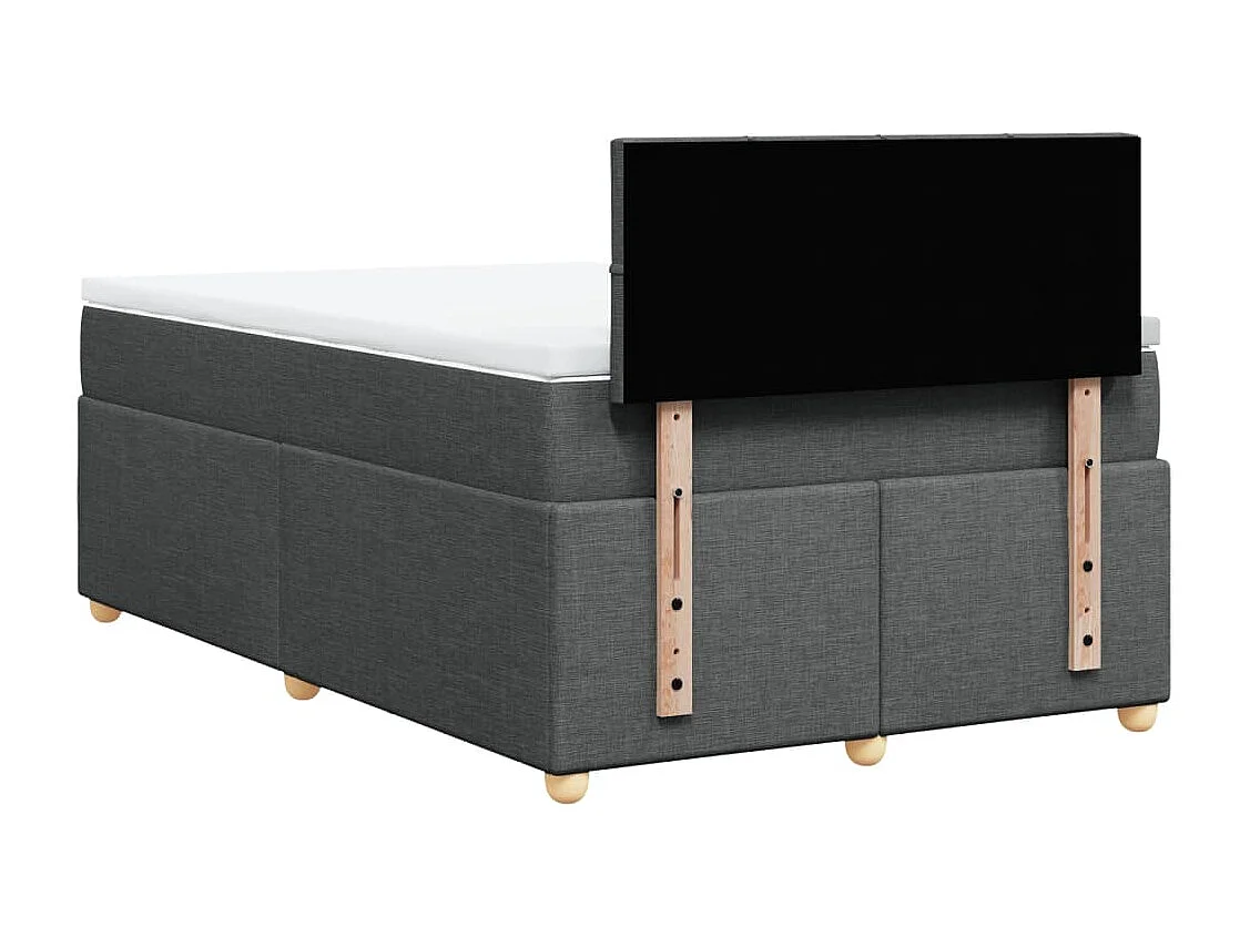 Boxspringbett mit Matratze Dunkelgrau 120x190 cm Stoff