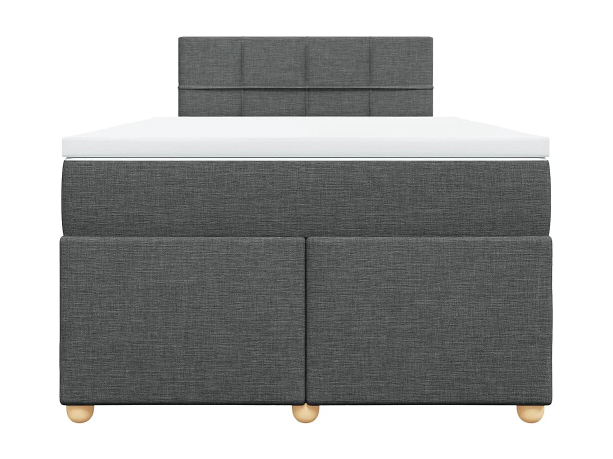 Boxspringbett mit Matratze Dunkelgrau 120x190 cm Stoff