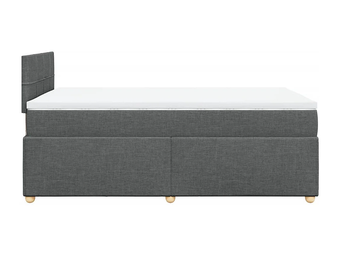 Boxspringbett mit Matratze Dunkelgrau 120x190 cm Stoff