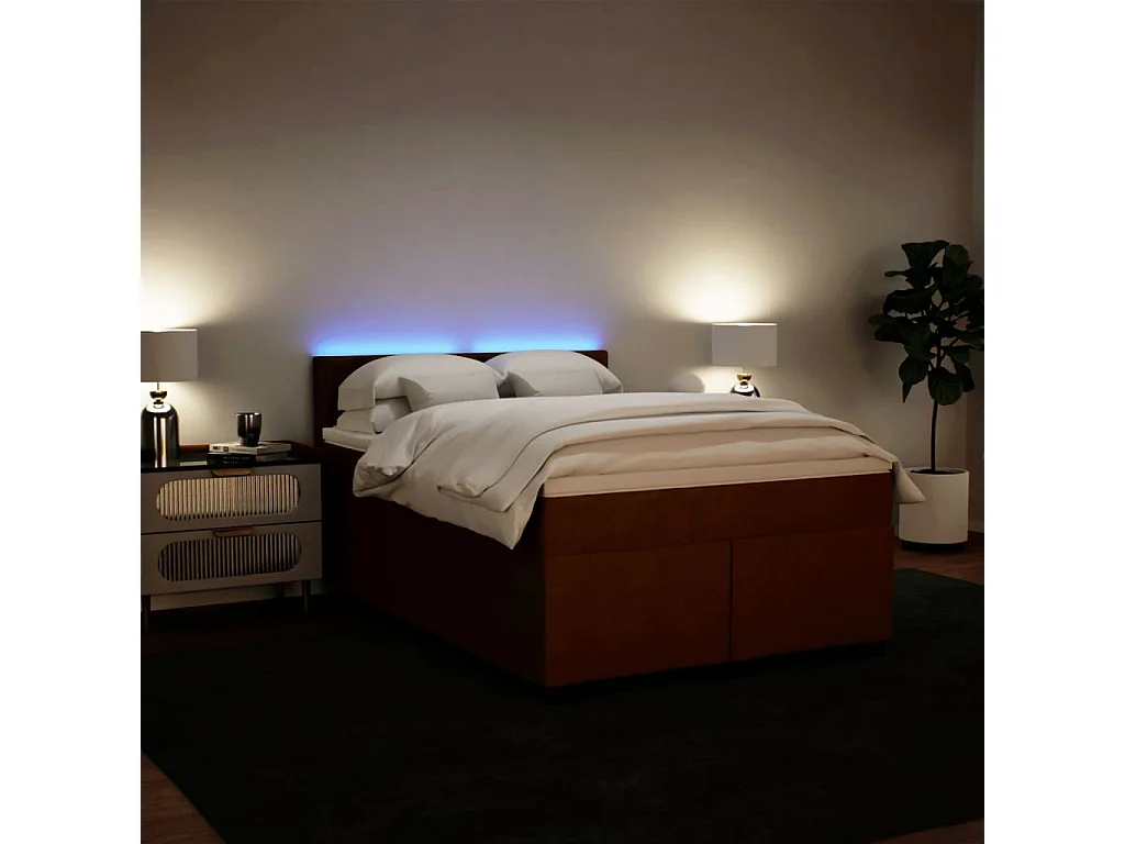 Cama box spring con colchón terciopelo rosa 140x190 cm