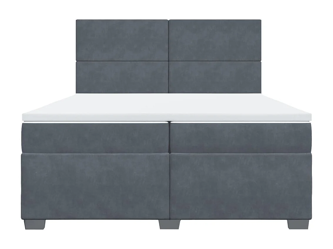 Boxspringbett mit Matratze Dunkelgrau 200x200 cm Samt