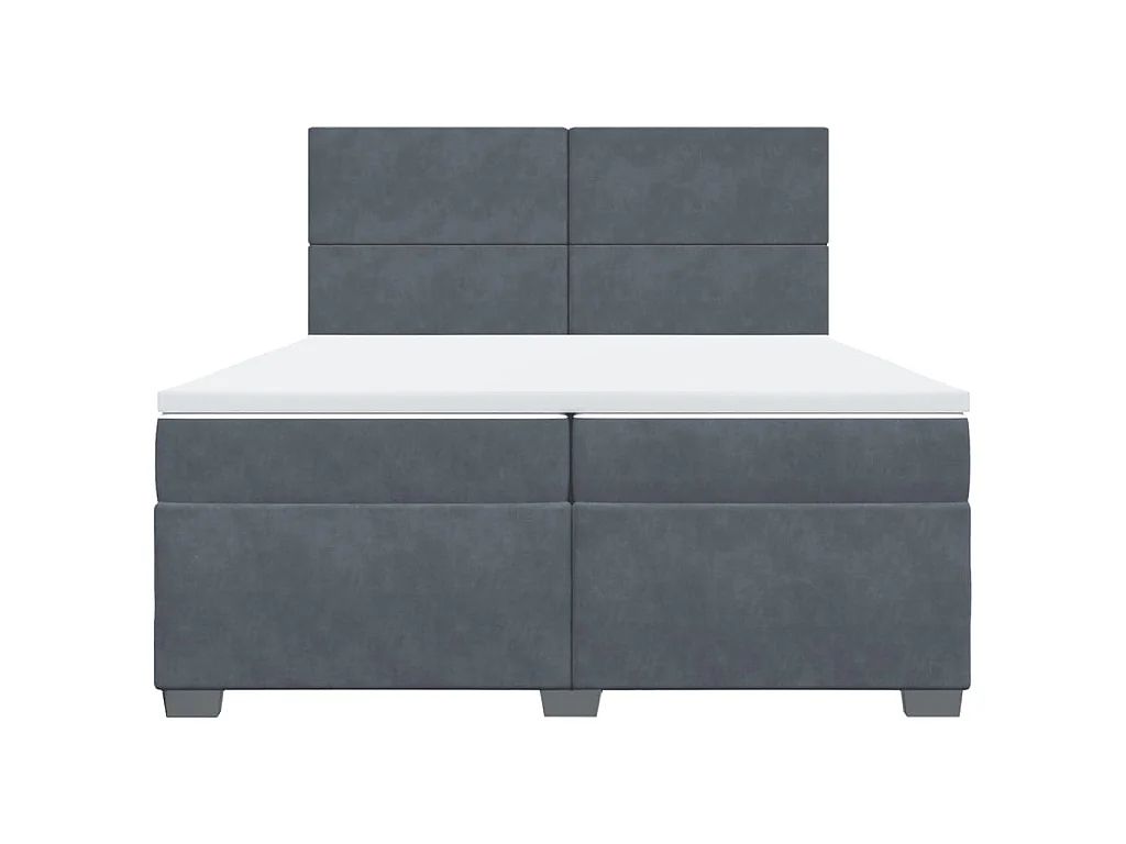 Boxspringbett mit Matratze Dunkelgrau 200x200 cm Samt