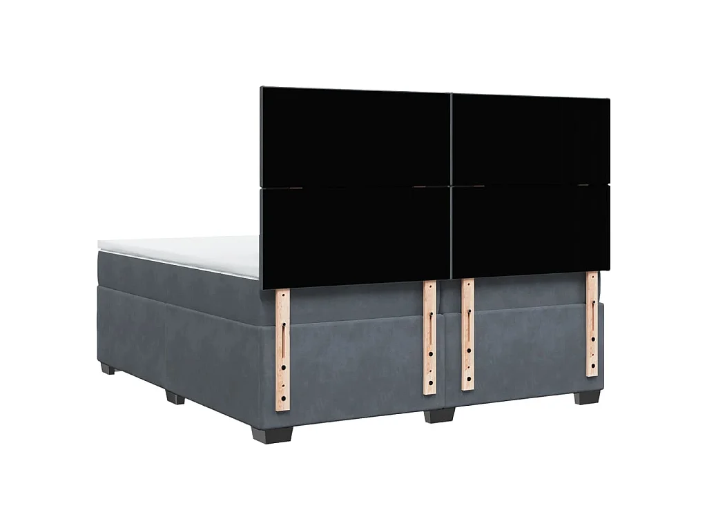 Boxspringbett mit Matratze Dunkelgrau 200x200 cm Samt