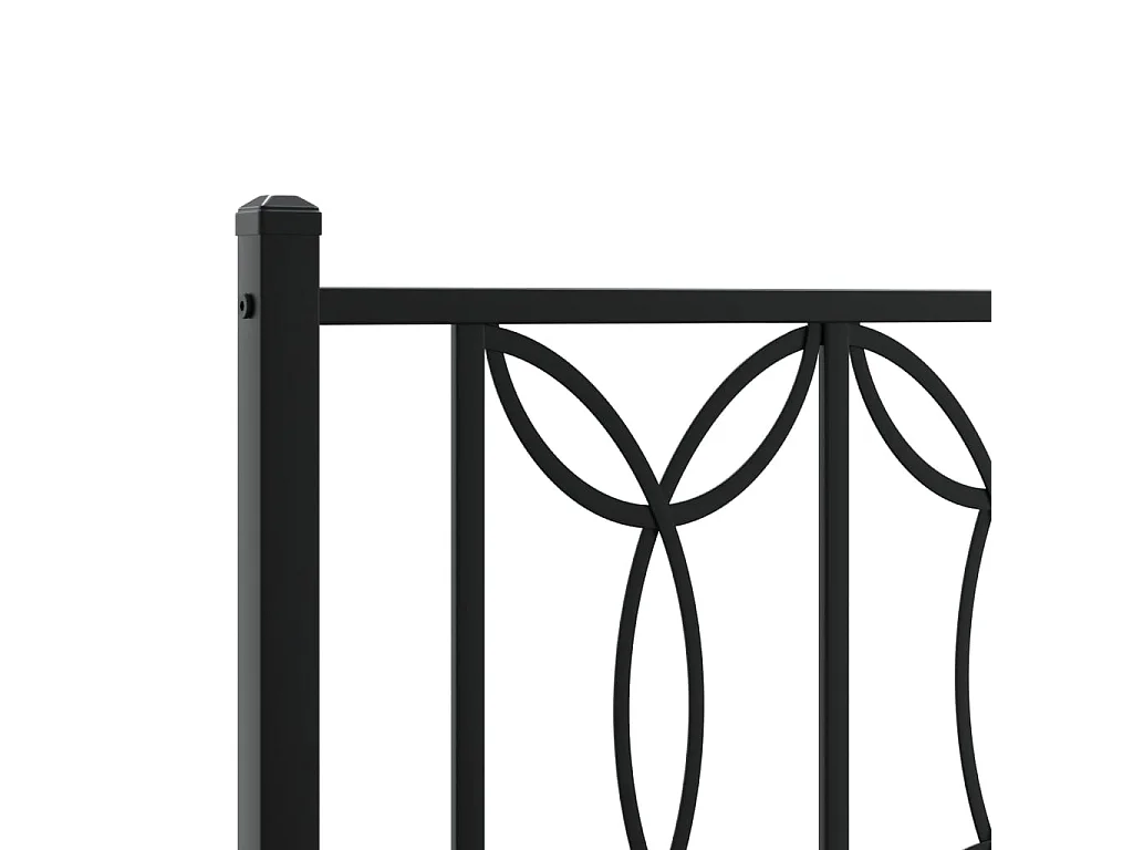 Bedframe met hoofd- en voeteneinde metaal zwart 90x200 cm