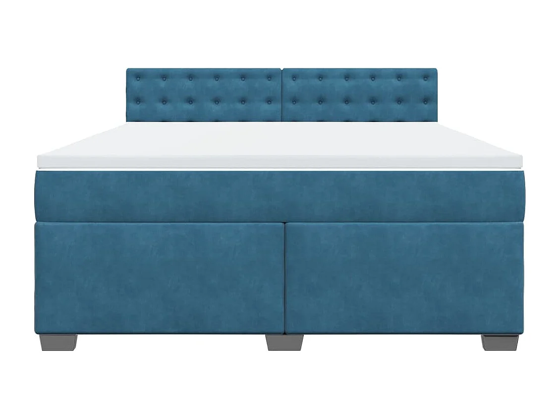 Giroletto a Molle con Materasso Blu 180x200 cm in Velluto