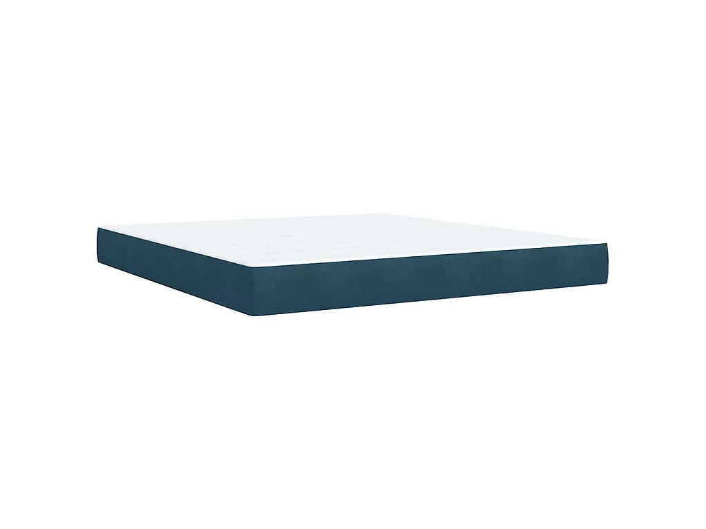 Cama box spring con colchón terciopelo azul 180x200 cm