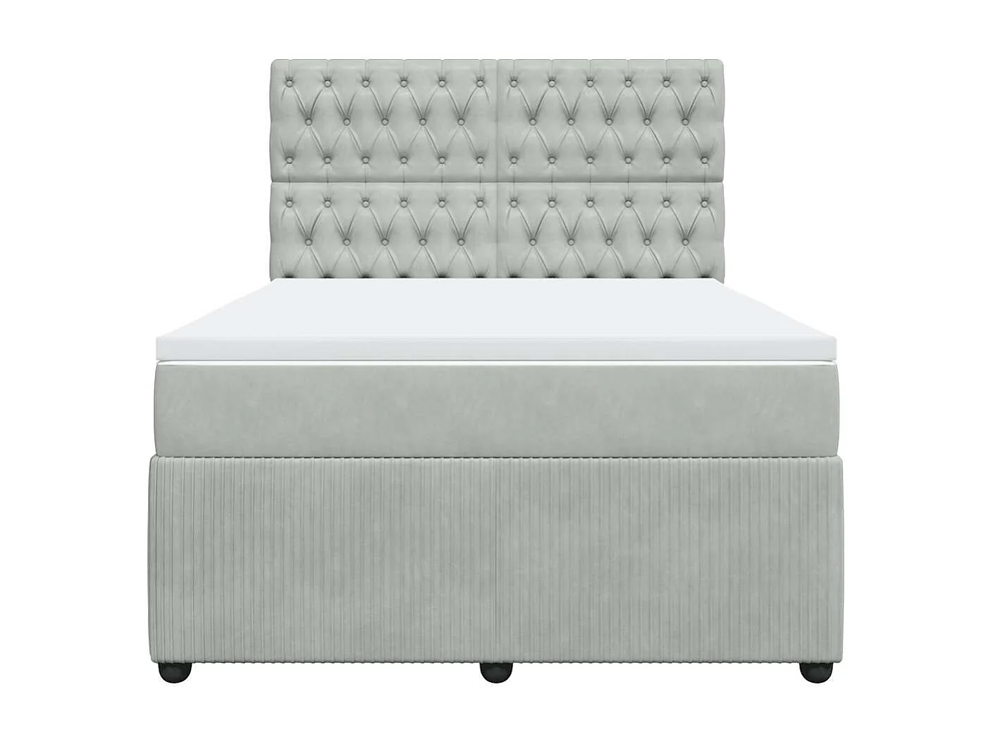 Boxspringbett mit Matratze Hellgrau 140x190 cm Samt