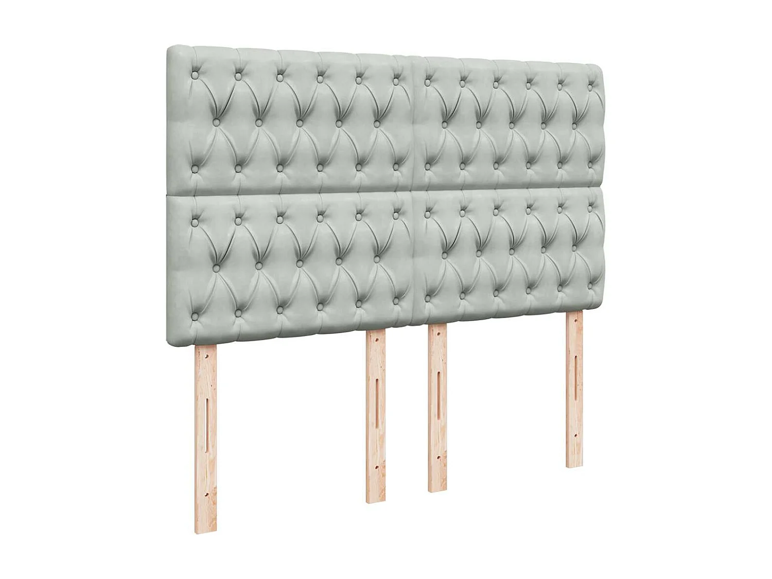 Sommier à lattes de lit et matelas Gris clair 140x190cm Velours