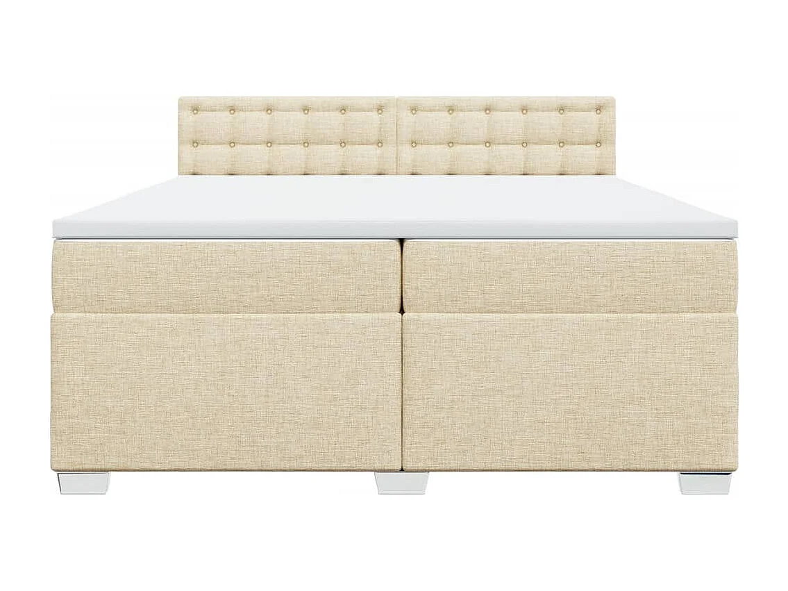 Giroletto a Molle con Materasso Crema 200x200 cm in Tessuto