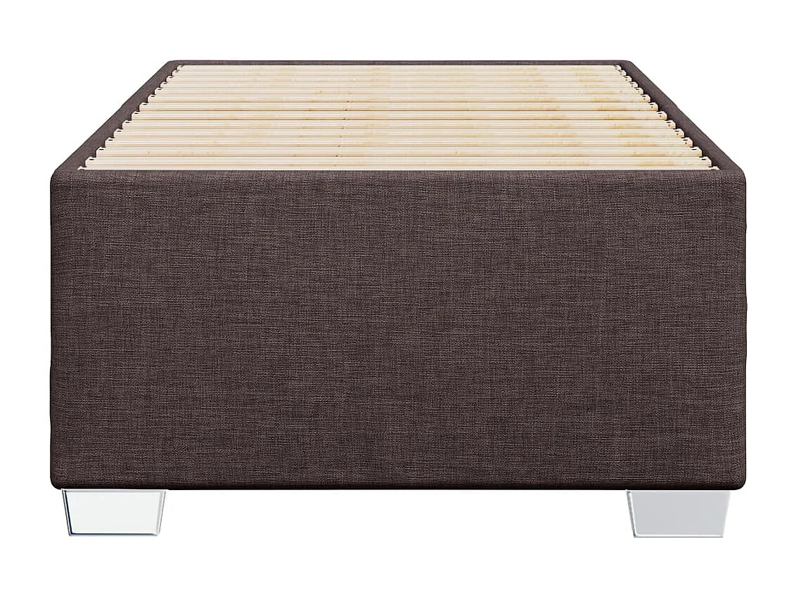 Cadre de lit sans matelas marron foncé 100x200 cm tissu