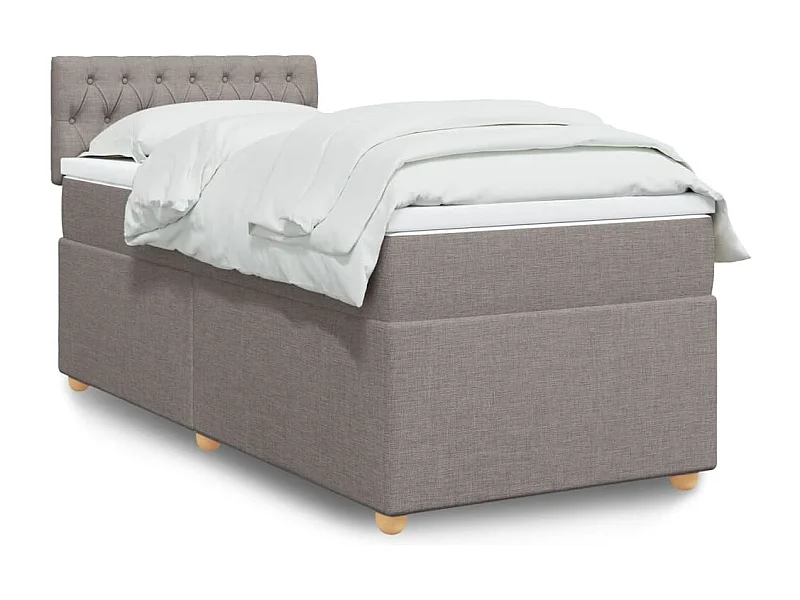 Boxspringbett mit Matratze Taupe 80x200 cm Stoff