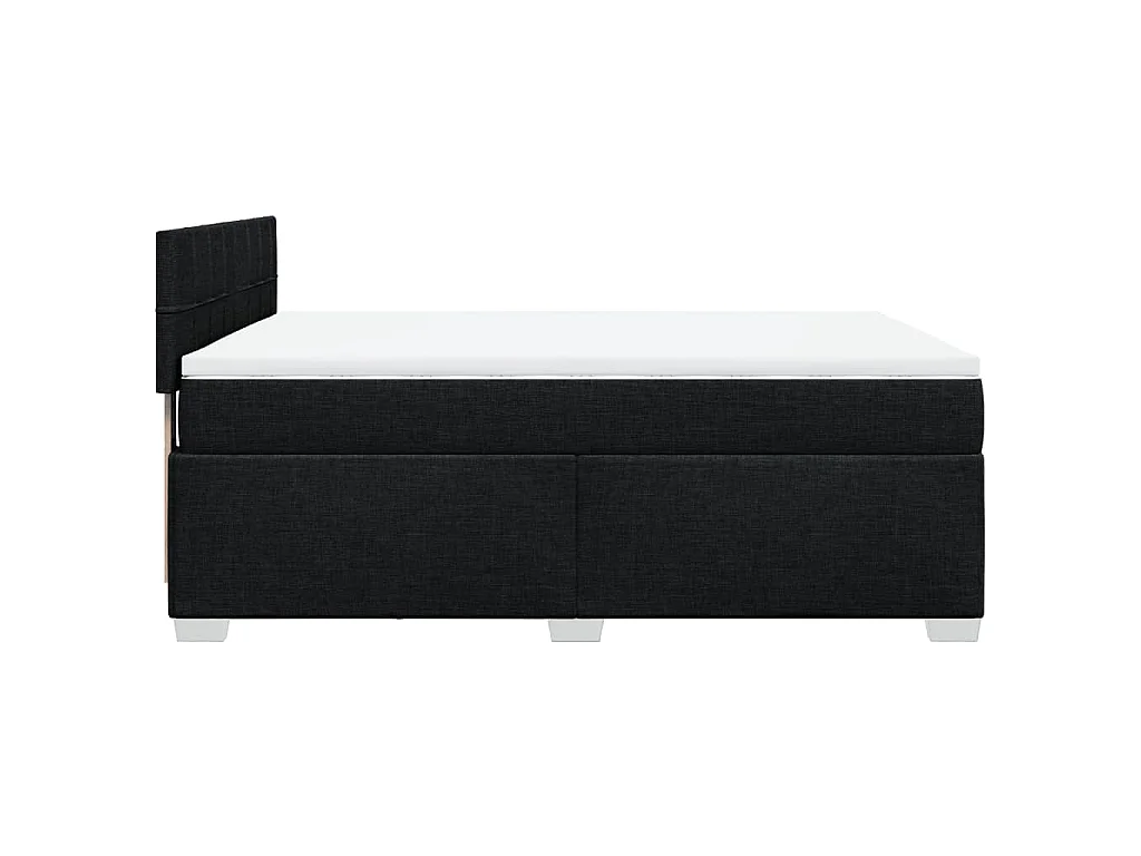 Sommier à lattes de lit avec matelas Noir 140x200 cm Tissu