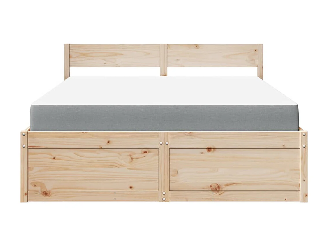 Lit avec tiroirs et matelas 160x200 cm bois de pin massif