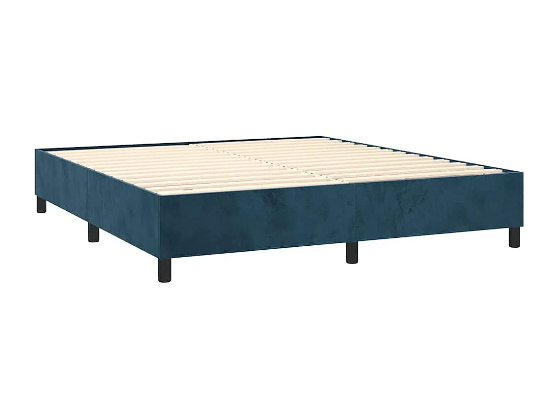 Sommier à lattes de lit avec matelas LED Bleu foncé 180x200 cm