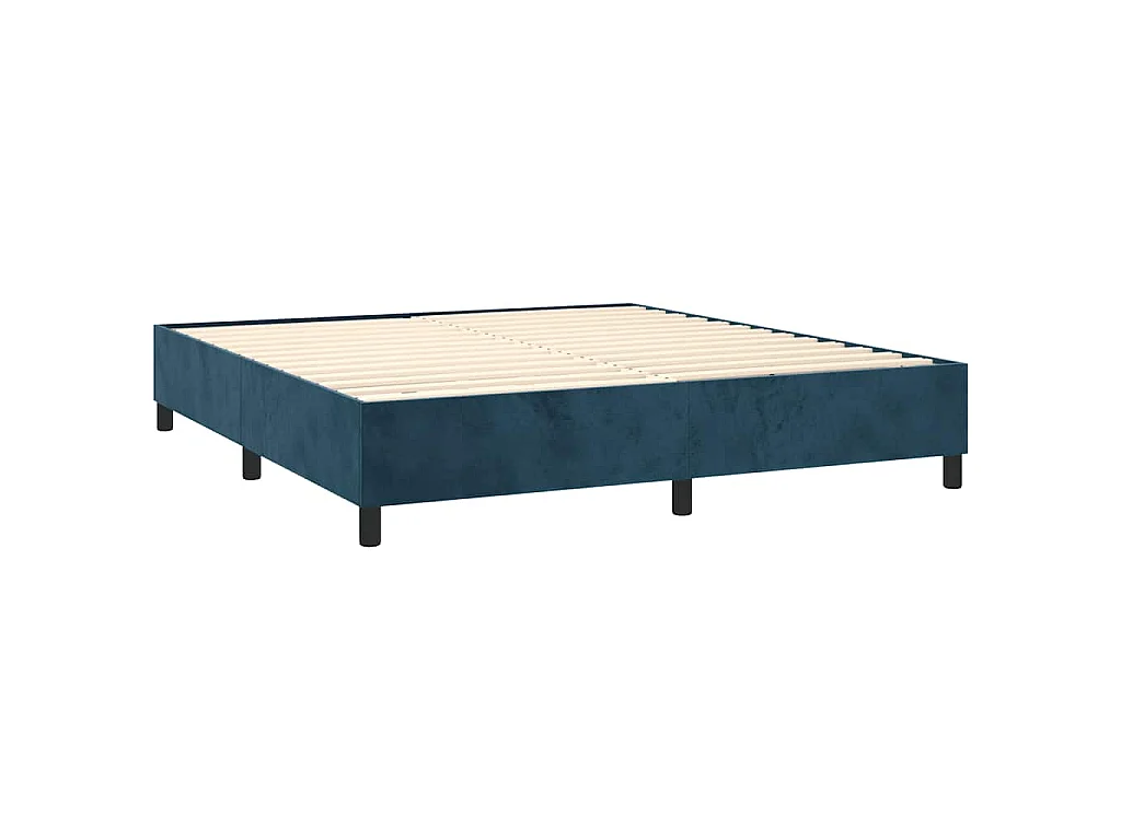 Boxspring met matras en LED fluweel donkerblauw 180x200 cm