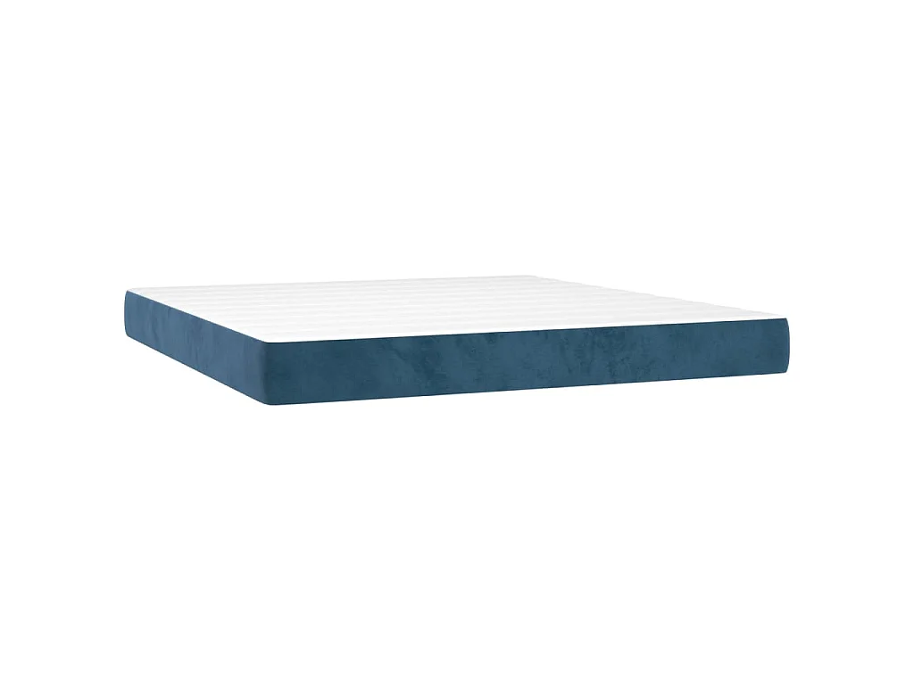 Boxspring met matras en LED fluweel donkerblauw 180x200 cm