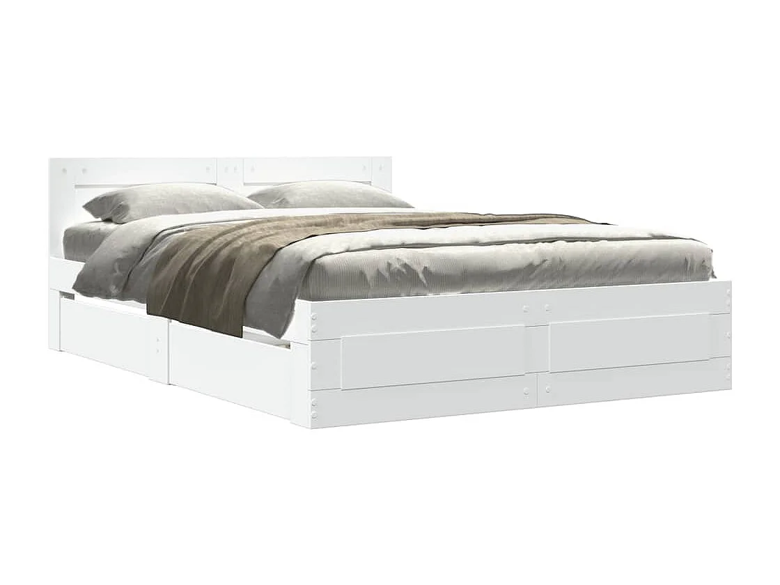 Bedframe met hoofdeinde zonder matras 120x200 cm wit