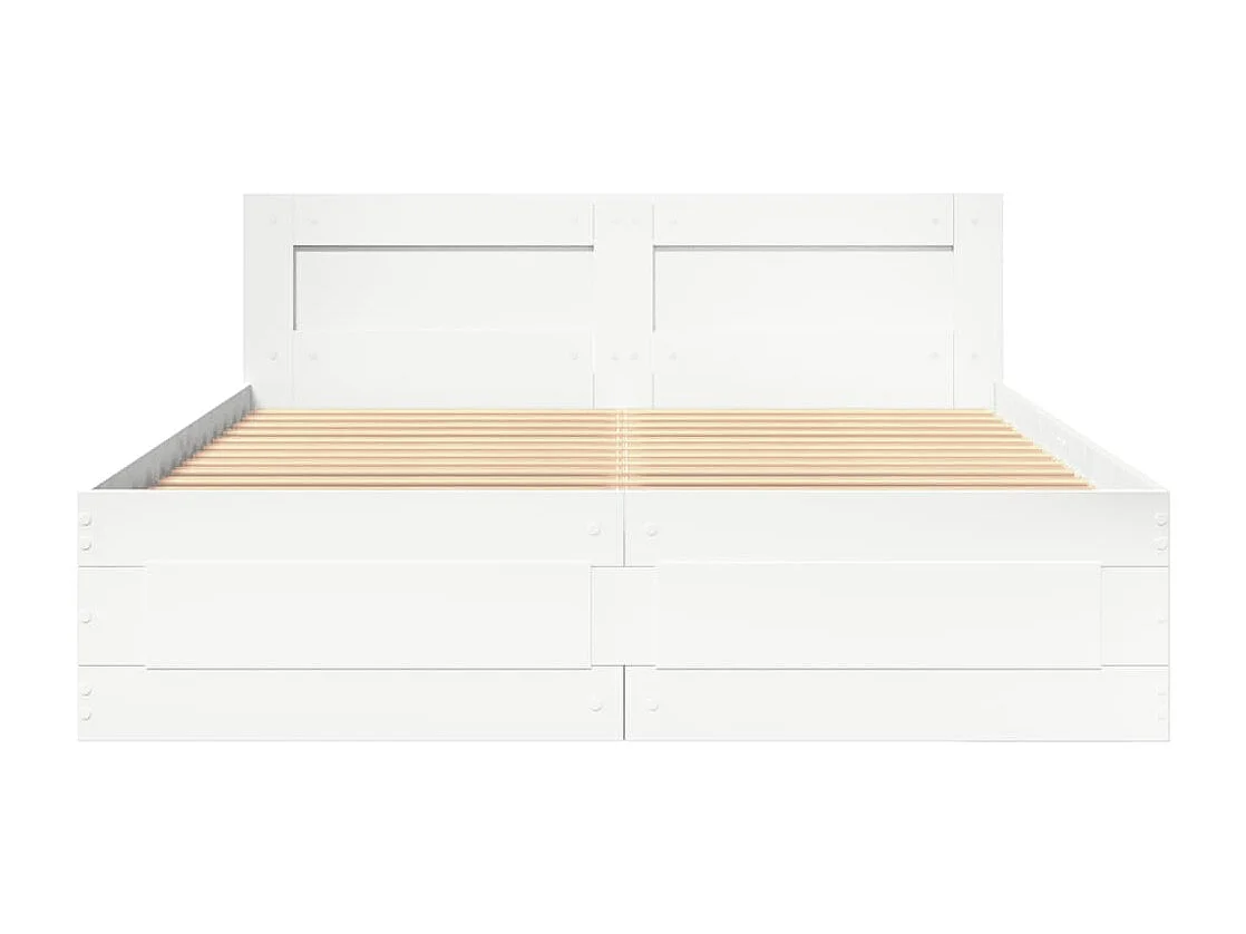 Bedframe met hoofdeinde zonder matras 120x200 cm wit