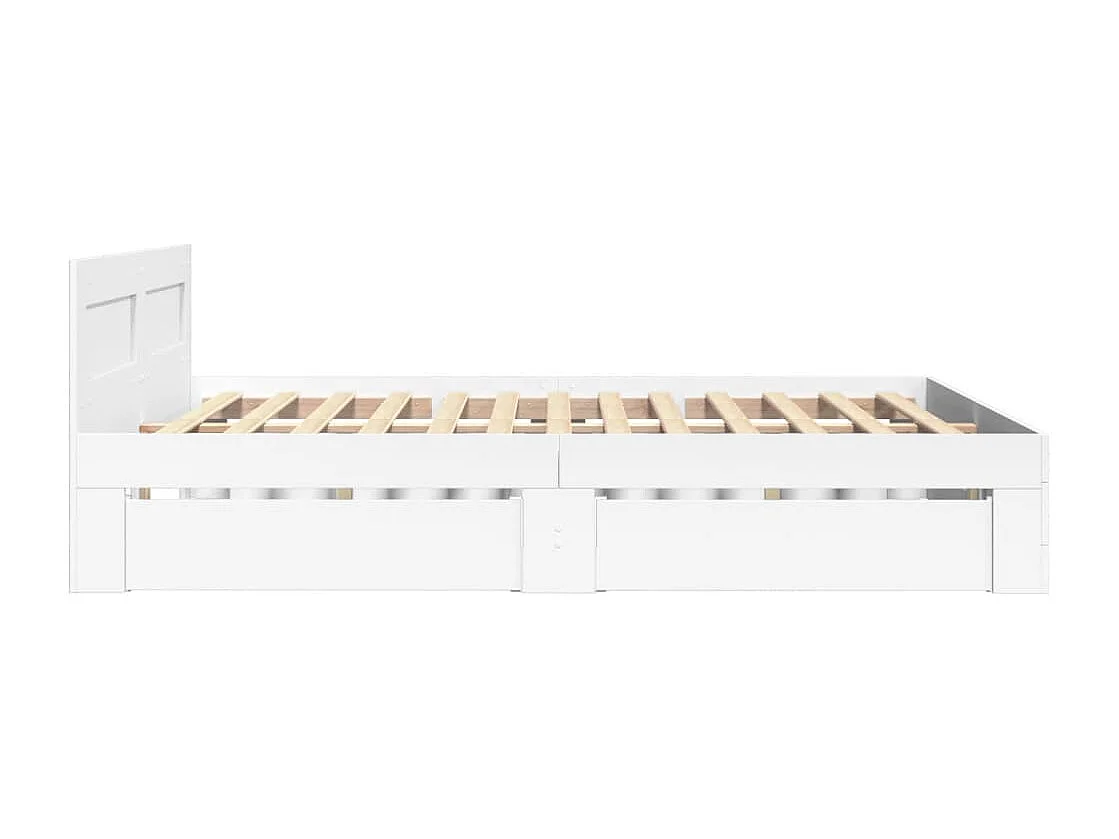 Bedframe met hoofdeinde zonder matras 120x200 cm wit