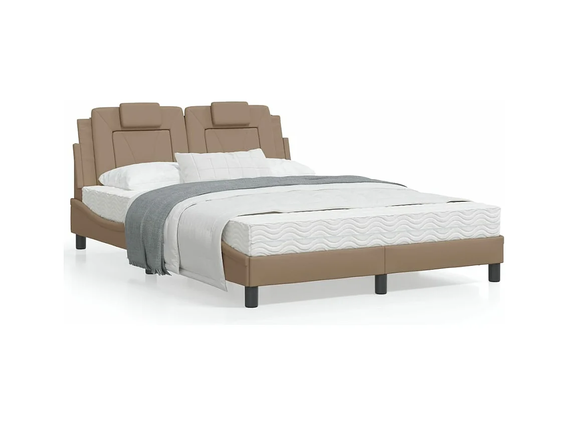 Lit avec matelas cappuccino 120x200 cm similicuir