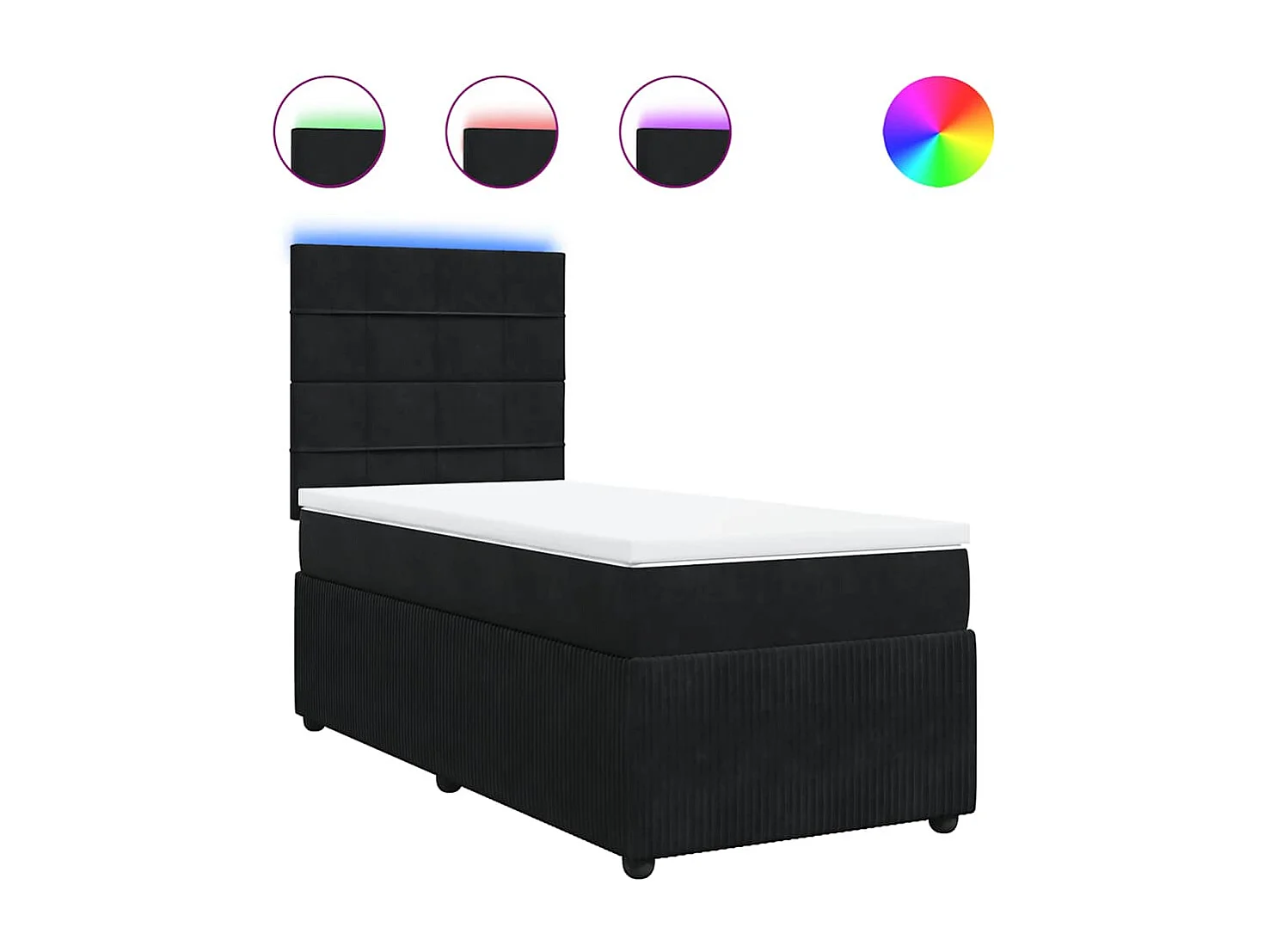 Boxspringbett mit Matratze Schwarz 80x200 cm Samt