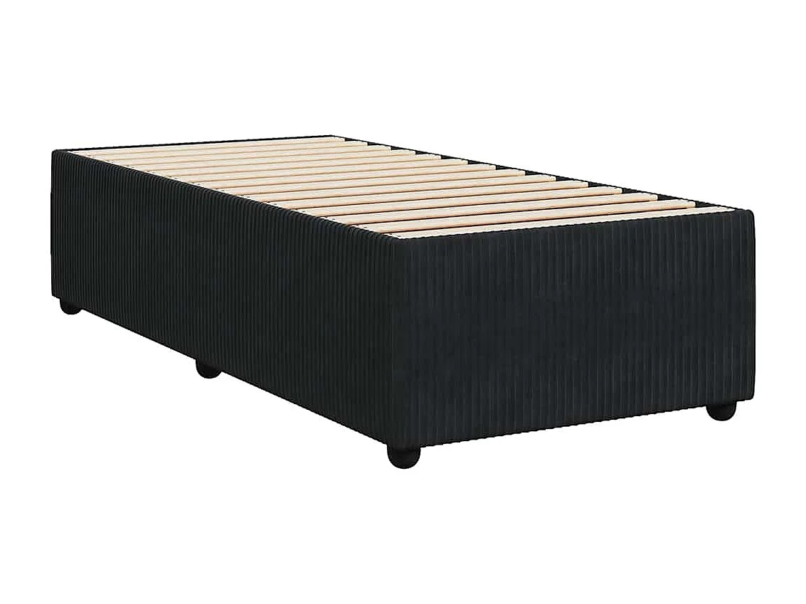 Boxspringbett mit Matratze Schwarz 80x200 cm Samt