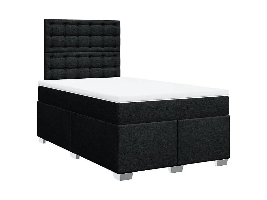 Boxspringbett mit Matratze Schwarz 120x200 cm Stoff