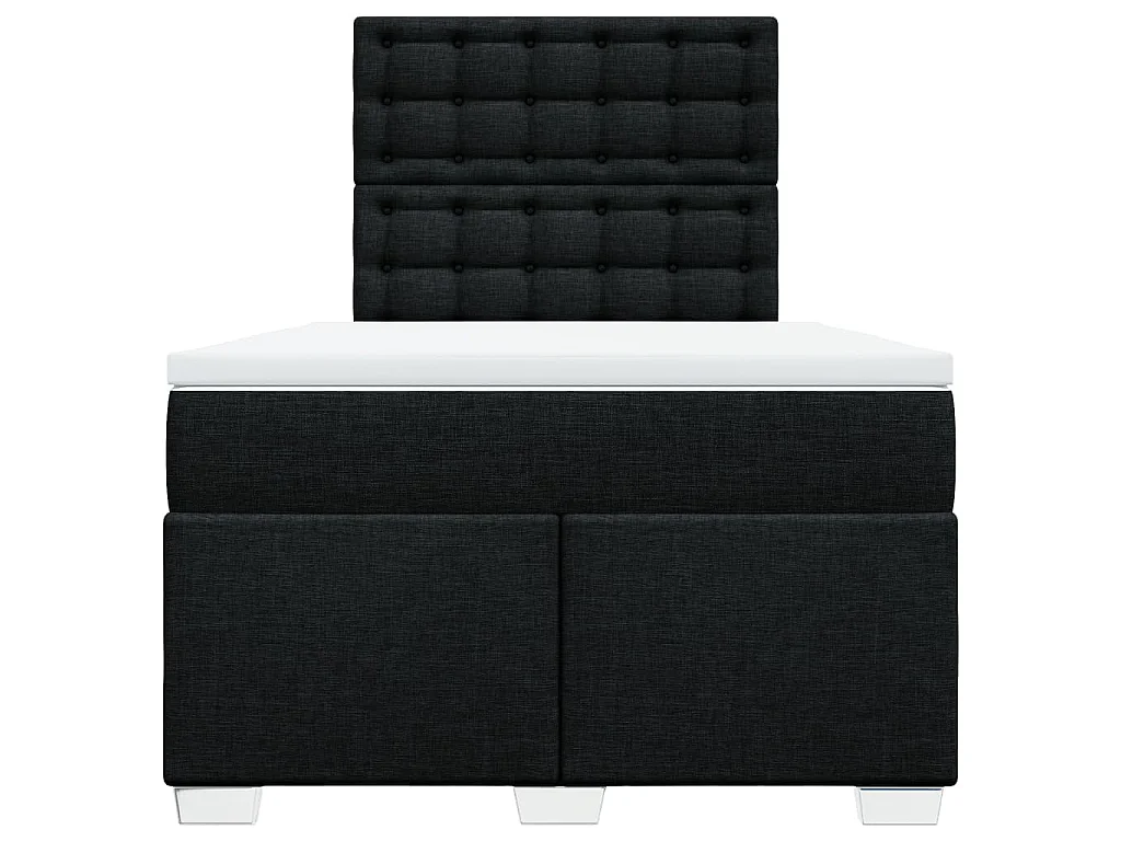 Boxspringbett mit Matratze Schwarz 120x200 cm Stoff