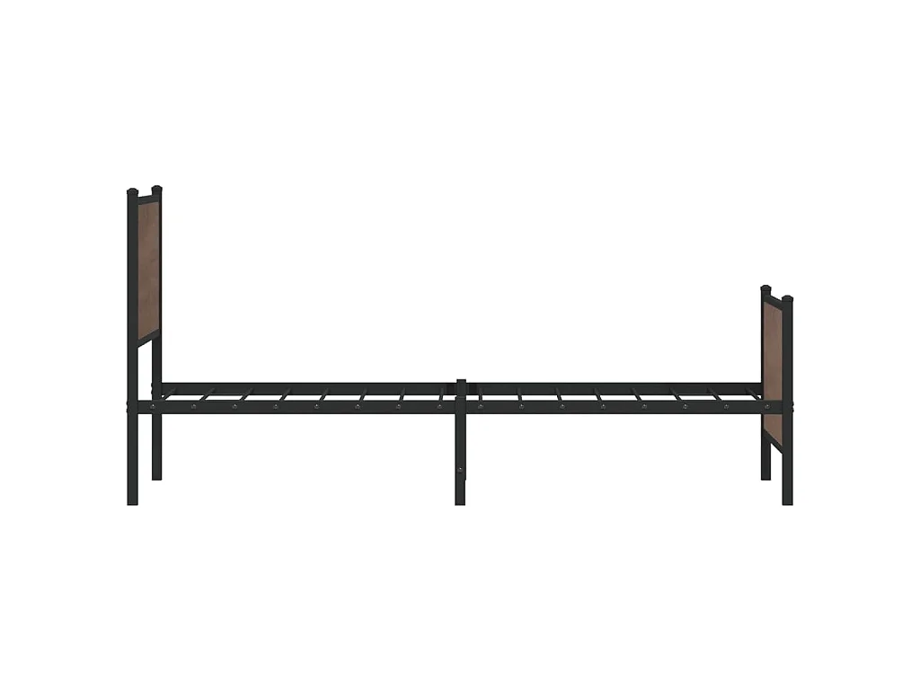 Metallbett ohne Matratze Braun Eichen-Optik 100x190 cm