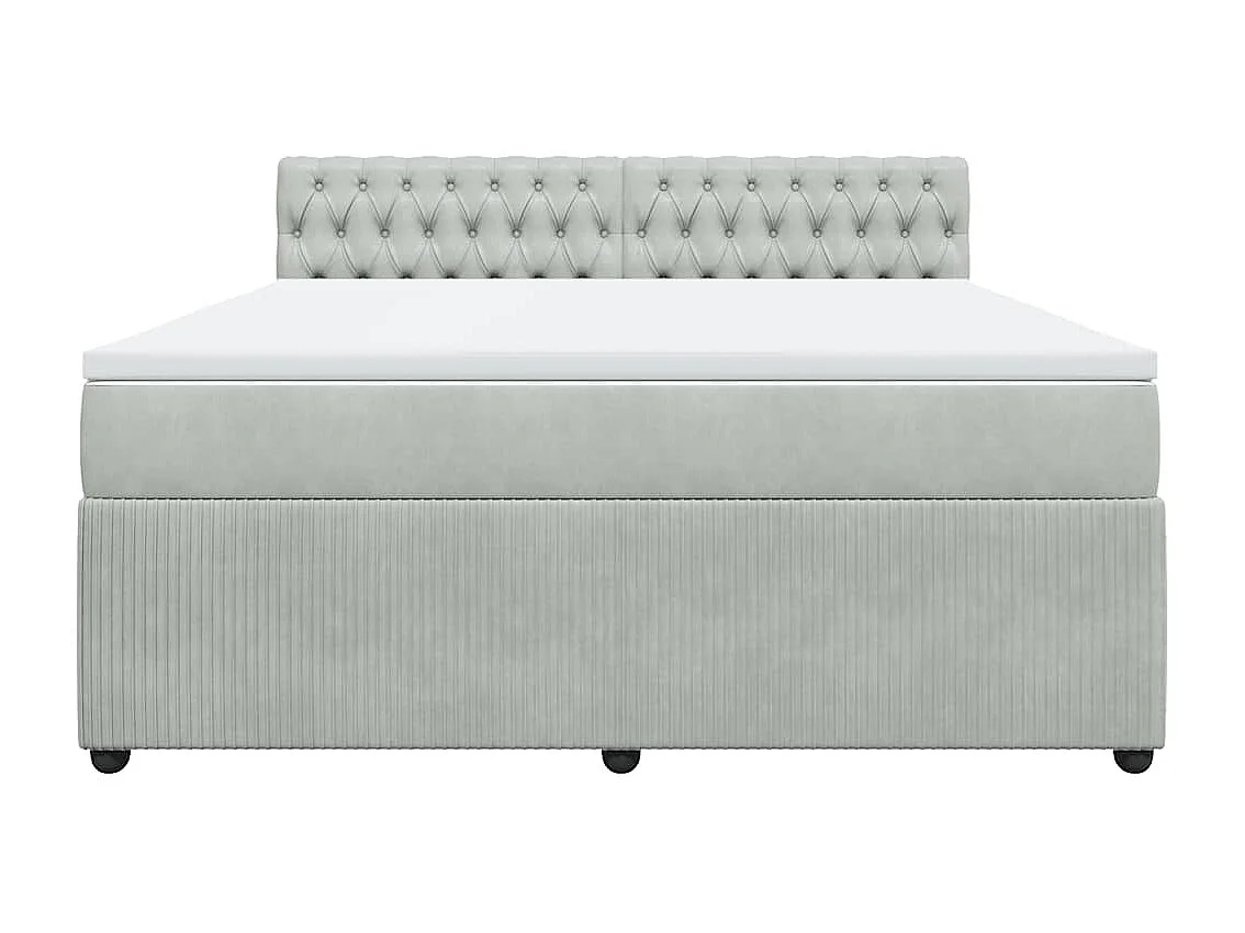 Sommier à lattes de lit et matelas Gris clair 180x200cm Velours