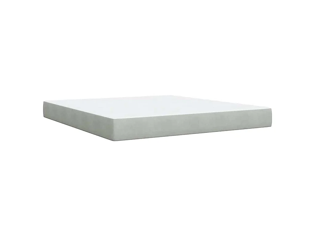 Giroletto a Molle con Materasso Grigio Chiaro 180x200cm Velluto