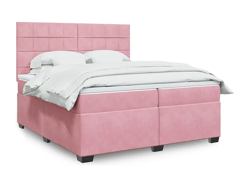 Boxspringbett mit Matratze Rosa 200x200 cm Samt