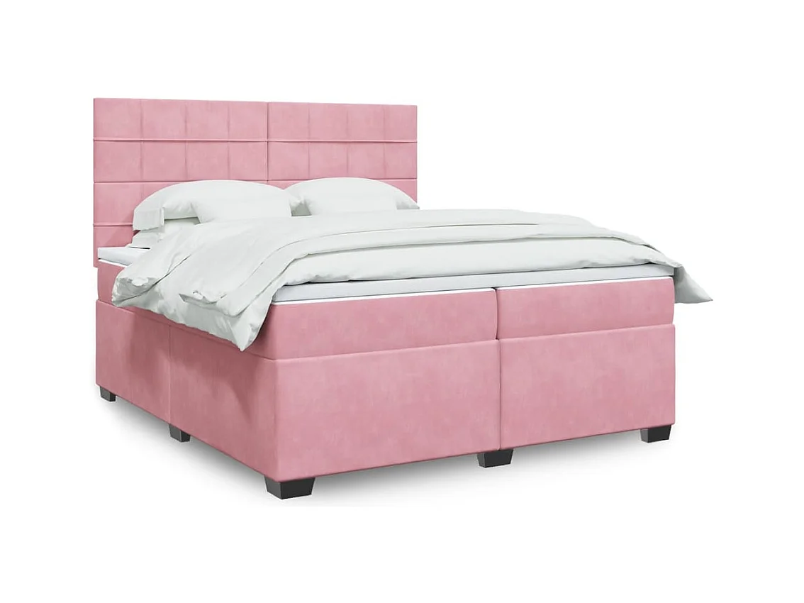 Sommier à lattes de lit avec matelas Rose 200x200 cm Velours