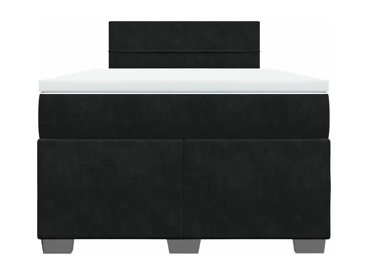 Cama boxspring com colchão 120x190 cm veludo preto