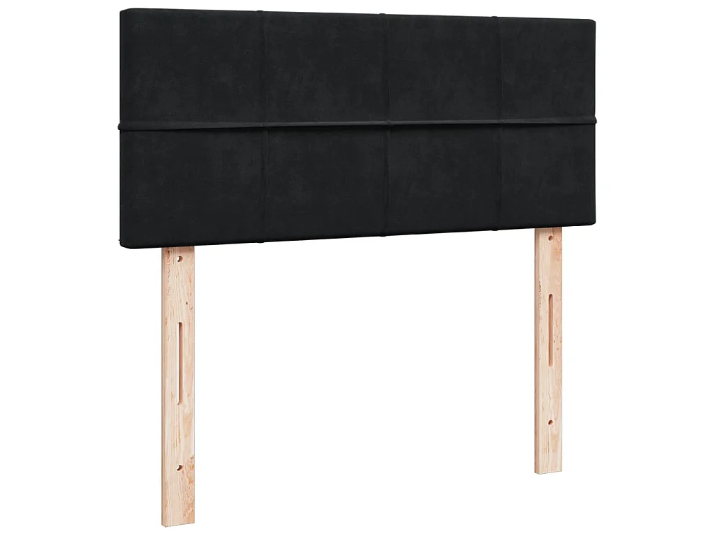 Cama box spring con colchón terciopelo negro 120x190 cm