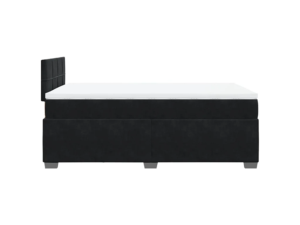 Cama box spring con colchón terciopelo negro 120x190 cm